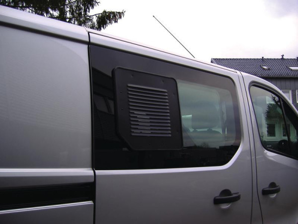 Mřížka větrací okenní Airvent pro Fiat Talento a Nissan NV300 / Primastar od 06/2016 (hliníková bezpečnostní větrací mřížka kabiny s moskytiérou, černá)