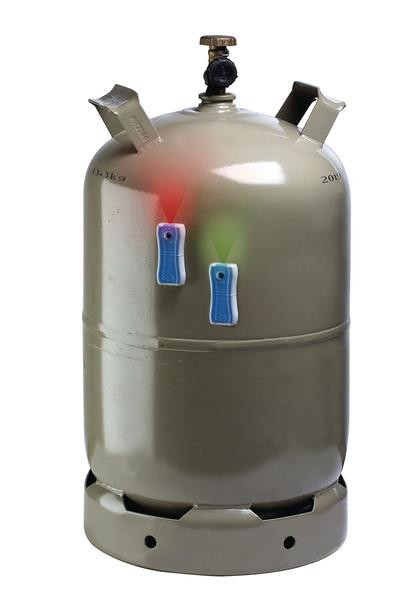 Ukazatel hladiny plynové láhve pro 5.11.33kg, láhve šedá, modrá