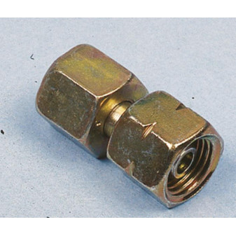 Adaptér 1/4" levý závit na hrdlo 8mm s maticí na obou stranách