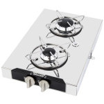 Povrchová plynová varná deska se dvěma hořáky, nerez