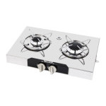 Povrchová plynová varná deska se dvěma hořáky, nerez