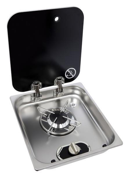 Vařič plynový vestavný Carbest s 1 hořákem a skleněným krytem (30 mbar, 1,8 kW)