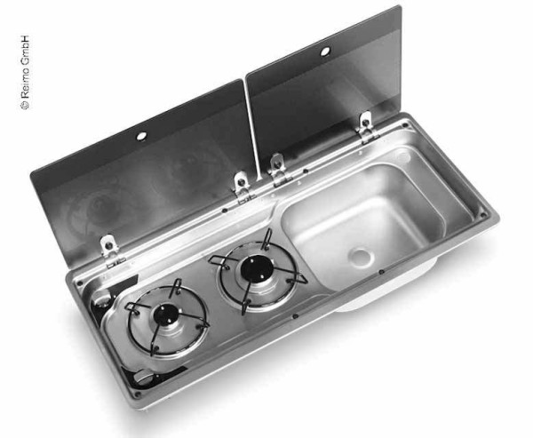 Set vestavbový dodávkový IV vařič s dřezem Dometic a chladnička Carbest 50 l