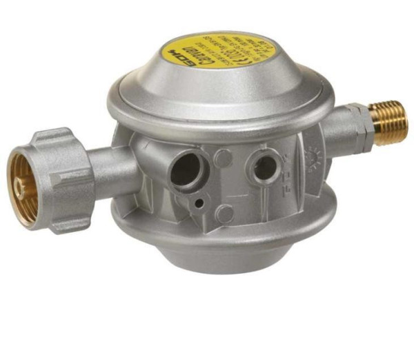 Regulátor tlaku plynu GOK 30 mbar 1,5 kg/h s manometrem pro láhve výstup 8 mm RVS