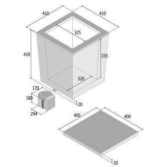 Box chladicí kompresorový vestavný TL37L s externím kompresorem (objem 37 l, horní plnění, 12/24V, tvar kostky)