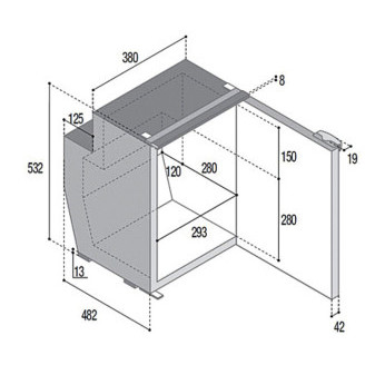Vestavná kompresorová chladnička Vitrifrigo C51i 51 l 12/24V (černá, s mrazicím boxem a systémem Airlock)