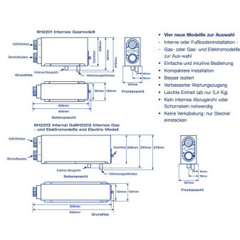 Vestavné plynové a elektrické topení Webasto 12V / 2kW + 4kW (kombinované)