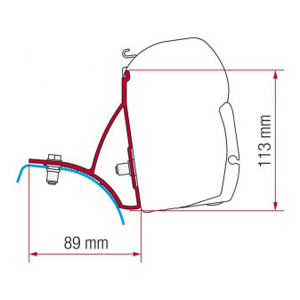 Adaptér montážní Fiamma pro markýzy F45 S / F45 L / ZIP na Renault Trafic a Opel Vivaro