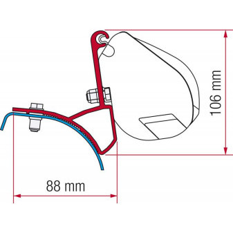 Adaptér montážní sada Fiamma F35 Pro pro Renault Trafic a Opel Vivaro, 2 držáky 12 cm)