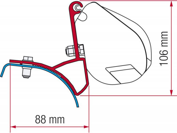 Adaptér montážní sada Fiamma F35 Pro pro Renault Trafic a Opel Vivaro, 2 držáky 12 cm)