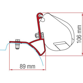 Adaptér pro markýzu Fiamma F35 Pro na Renault Trafic, Opel Vivaro (od roku 2015), 2dílná montážní sada
