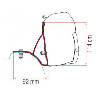 Adaptér montážní Fiamma pro markýzy F45 na Renault Trafic, Opel Vivaro B a Nissan NV300 (od roku 2015), 2 ks