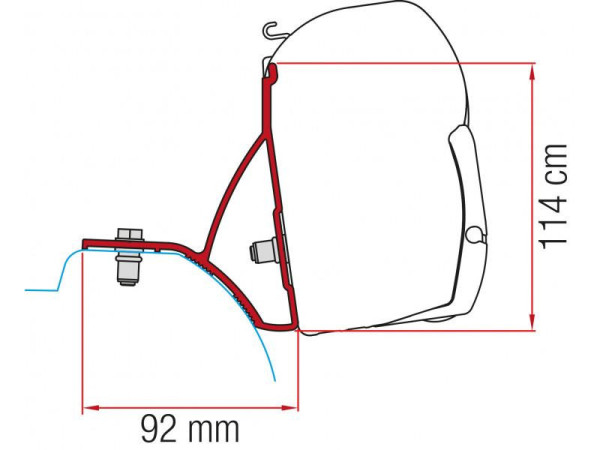 Adaptér montážní Fiamma pro markýzy F45 na Renault Trafic, Opel Vivaro B a Nissan NV300 (od roku 2015), 2 ks