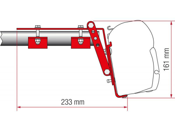Montážní adaptér Fiamma pro střešní lištu pro markýzu F45