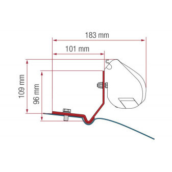 Adaptér střešní Fiamma Kit F35 pro VW Caddy Maxi, pro markýzy F35 / F35 Pro, provedení Deep Black (černá barva)