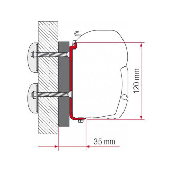 Adaptér montážní sada Fiamma F45 pro Dethleffs / Globebus