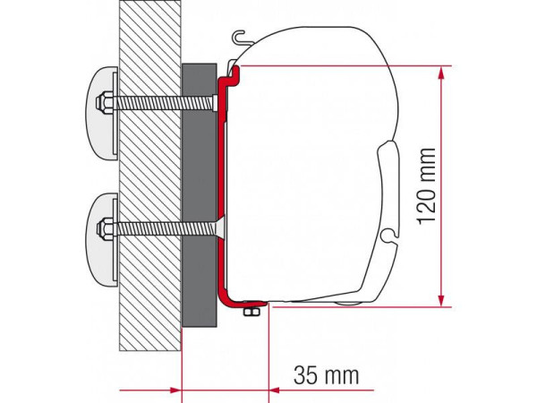 Adaptér montážní sada Fiamma F45 pro Dethleffs / Globebus