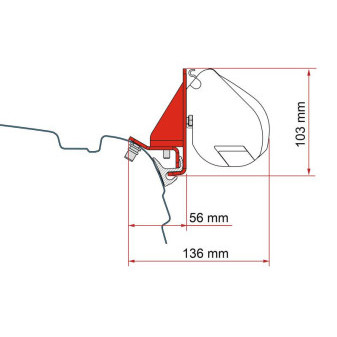 Montážní adaptér pro markýzu Fiamma F35 Pro – pro VW T5/T6
