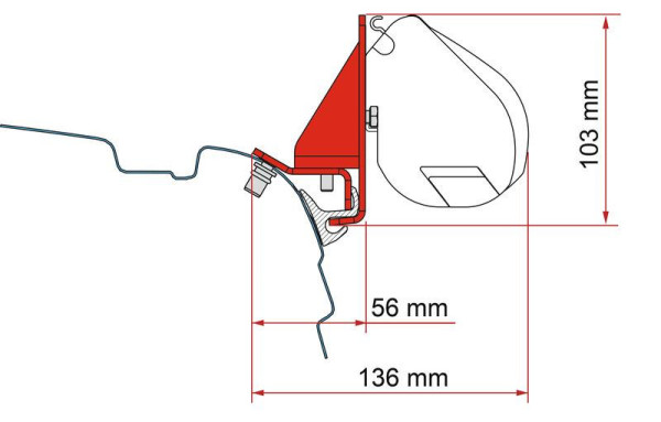 Montážní adaptér pro markýzu Fiamma F35 Pro – pro VW T5/T6
