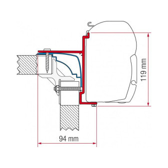 Sada adaptérů Fiamma pro markýzy F45i / F45i L / F1 na vozidla Adria, Bürstner a Pilote