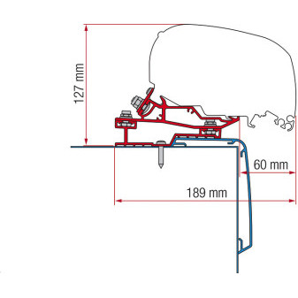 Adaptér pro markýzu Fiamma F80 pro Rapido C-Line, délka 450 cm