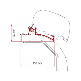 Adaptér pro markýzu Fiamma Kit Arca / Mobilvetta K-Yacht pro F65 & F80 (sada 3 ks střešních montážních držáků 15 cm pro instalaci kazetových markýz Fiamma)
