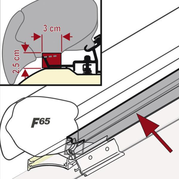 Těsnění pryžové těsnicí pro markýzy F65 a F65 S délka 400 cm Fiamma pro karavany a obytné vozy