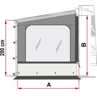Boční stěna s oknem pro markýzu (Side W Pro F45/F65/F80)
