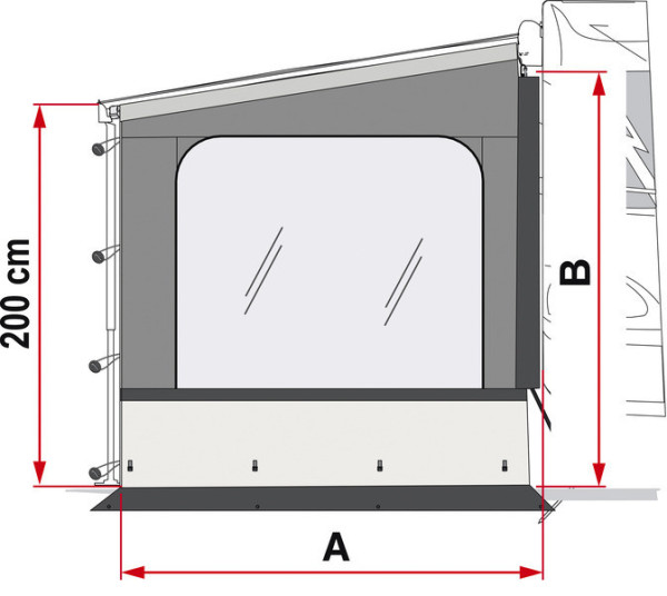 Boční stěna s oknem pro markýzu (Side W Pro F45/F65/F80)