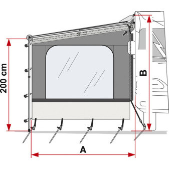 Boční stěna s oknem pro markýzu Fiamma Caravanstore/F35 (Side W)