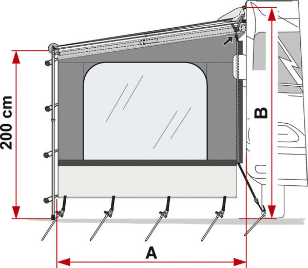Boční stěna s oknem pro markýzu Fiamma Caravanstore/F35 (Side W)