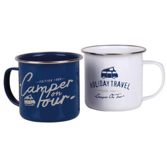 Hrnky smaltované HOLIDAY TRAVEL Bay City, 400 ml, 2ks