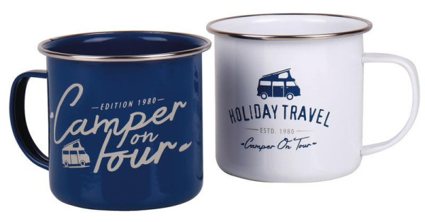 Hrnky smaltované HOLIDAY TRAVEL Bay City, 400 ml, 2ks