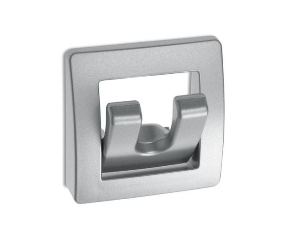 Sklopný háček/věšák na stěnu 2 háčky 53x53x13 mm matně stříbrný