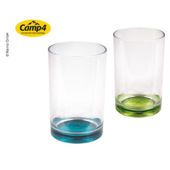 Sada plastových sklenic CAMP4 s barevným dnem, 350 ml, 2ks