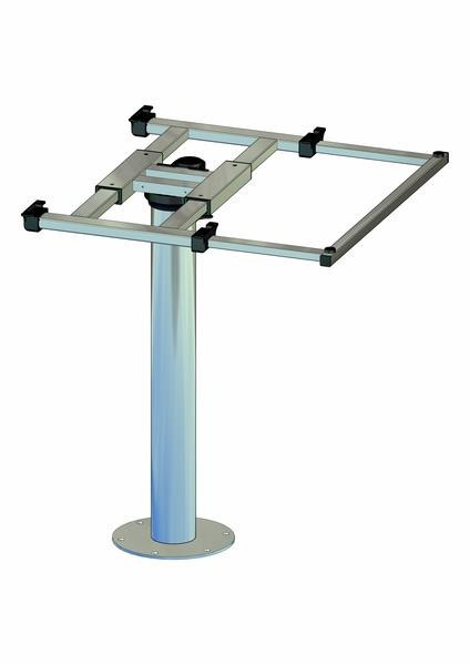 Pevná stolní noha s 360° rotací a posuvem (výška 700 mm, hliník)