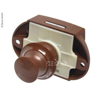 Sada zámků nábytkových Push Lock (50 ks, hnědá, pro tloušťku desky do 15 mm)