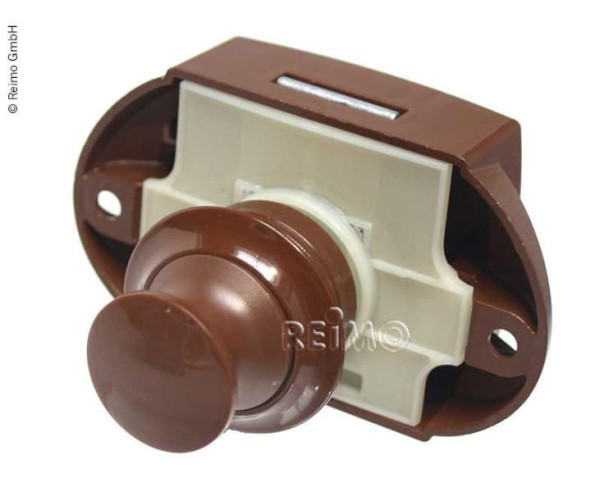 Sada zámků nábytkových Push Lock (50 ks, hnědá, pro tloušťku desky do 15 mm)