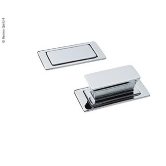Tlačítko pro systém Push Lock Maxi kovové hranaté v růžici 60x27 mm chrom