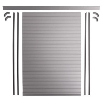 Roleta nábytková Carbest, kompletní sada 60 × 100 cm, stříbrná / šedá barva, zkrátitelná, včetně vodicích lišt a rohů
