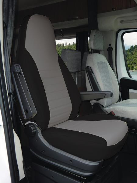 Ochranné potahy sedadel pro Fiat Ducato 250/290 (sada 2 ks, černo-šedé)
