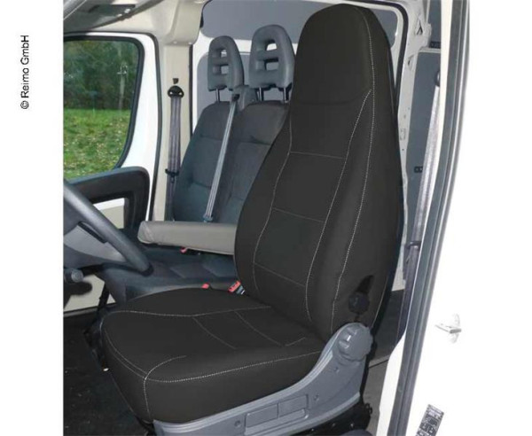 Potah sedadla pro Fiat Ducato od 2014 z umělé kůže šedý a béžový s prošíváním 1 ks