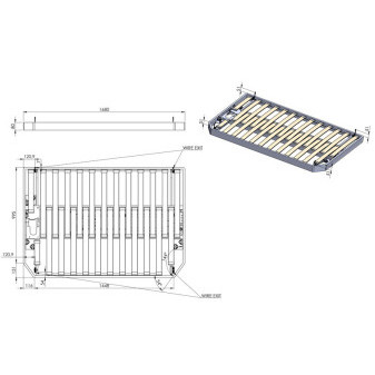 Elektrické zvedací lůžko Carbest (1755 x 1325 mm, 12V, nosnost 400 kg, včetně matrace)