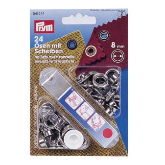 Sada oček s podložkami 8 mm PRYM 541 374, 24ks