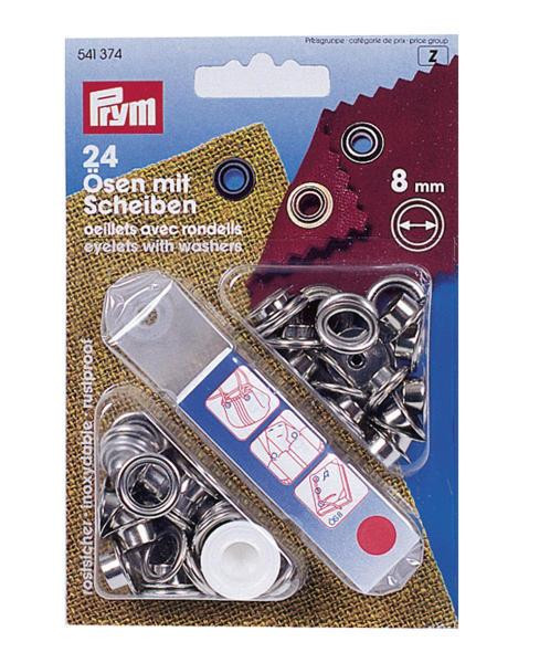Sada oček s podložkami 8 mm PRYM 541 374, 24ks