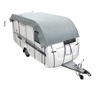 Ochranná střešní plachta na karavan (705 × 300 cm, 3vrstvá tkanina SFS 160 g/m²) – pro šířku karavanu do 230 cm, šedá