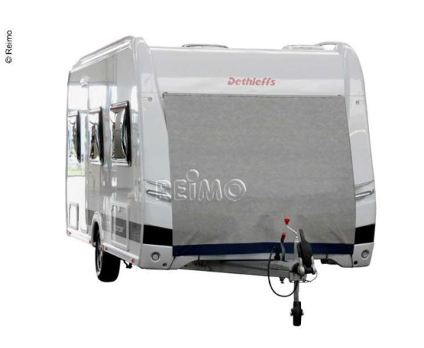 Plachta ochranná přední na karavan, rozměry 160 × 200 cm, materiál Tyvek Supra-FC, 3 vrstvy, tlumicí polstrování, horní kedr, spodní očka