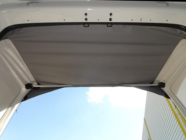 Stříška zadní sluneční pro VW T5 / T6 / T6.1 (přes výklopné dveře, Reimo Tent Technology, 160 × 80 cm, vodní sloupec 3000 mm, šedá)