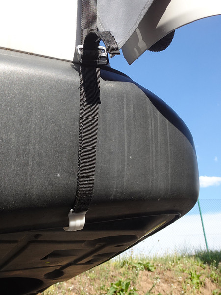 Stříška zadní sluneční pro VW T5 / T6 / T6.1 (přes výklopné dveře, Reimo Tent Technology, 160 × 80 cm, vodní sloupec 3000 mm, šedá)
