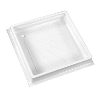 Vanička sprchová plastová ABS 600 × 600 × 102 mm s lemem a protiskluzovým profilem, bílá